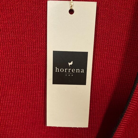 Horrena Red Knit Cardigan Sweater Set, Size XXL, Embroidery Rhinestones NEW - Picture 3 of 16